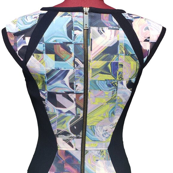 Ted Baker Sibonny Dress Geo Print Crew Neck Cap Sleeve Short Sheath US 6 - Picture 7 of 11